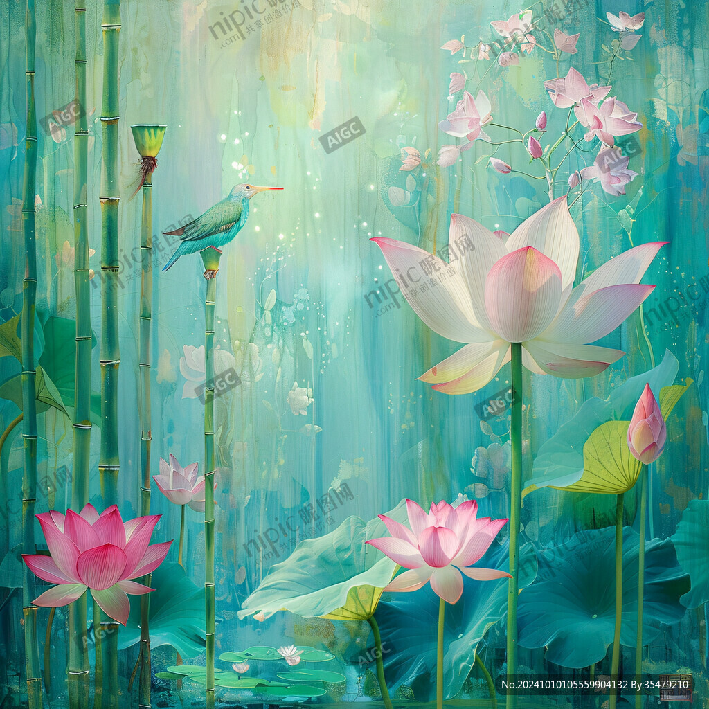 3d荷花背景
