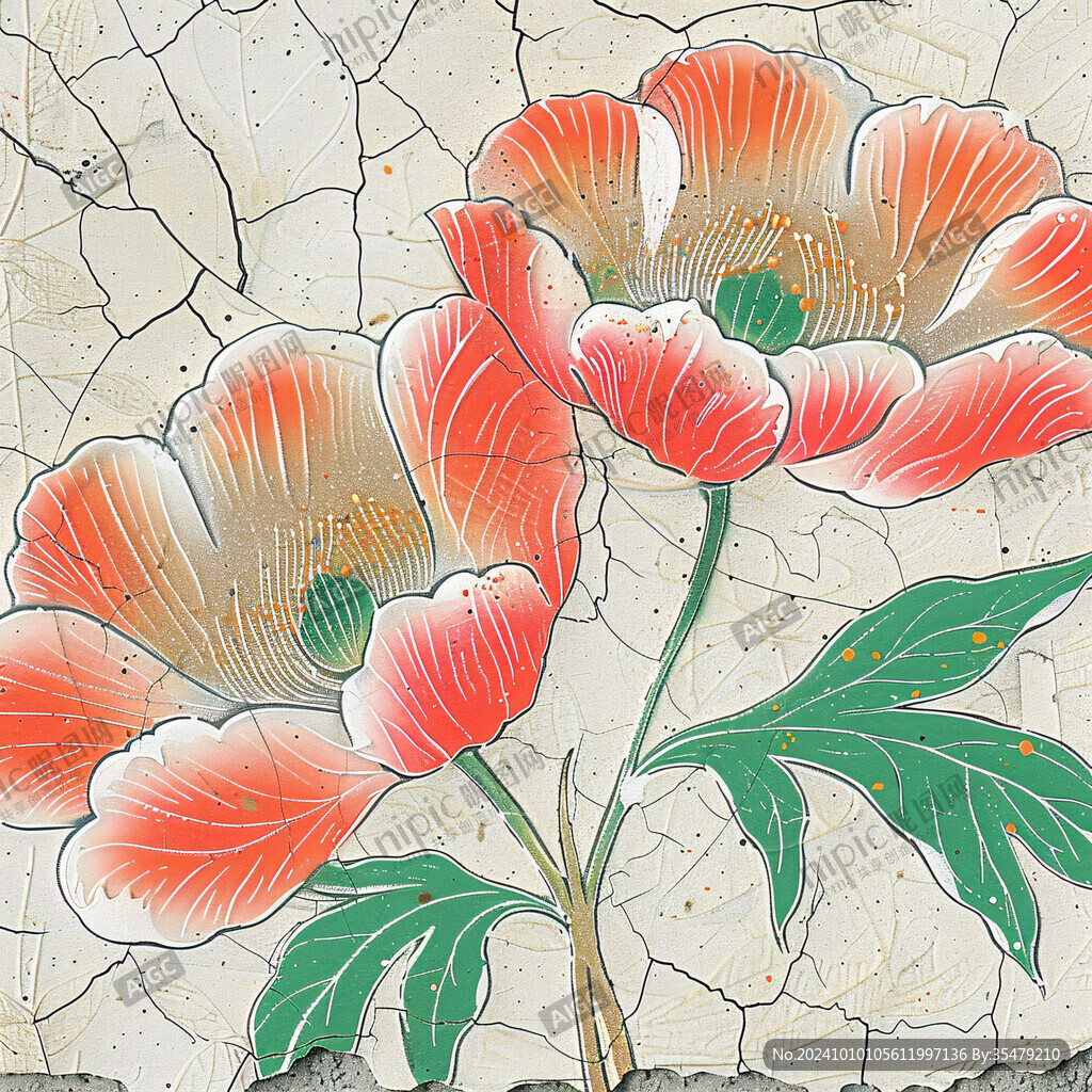 艺术玻璃手绘花卉