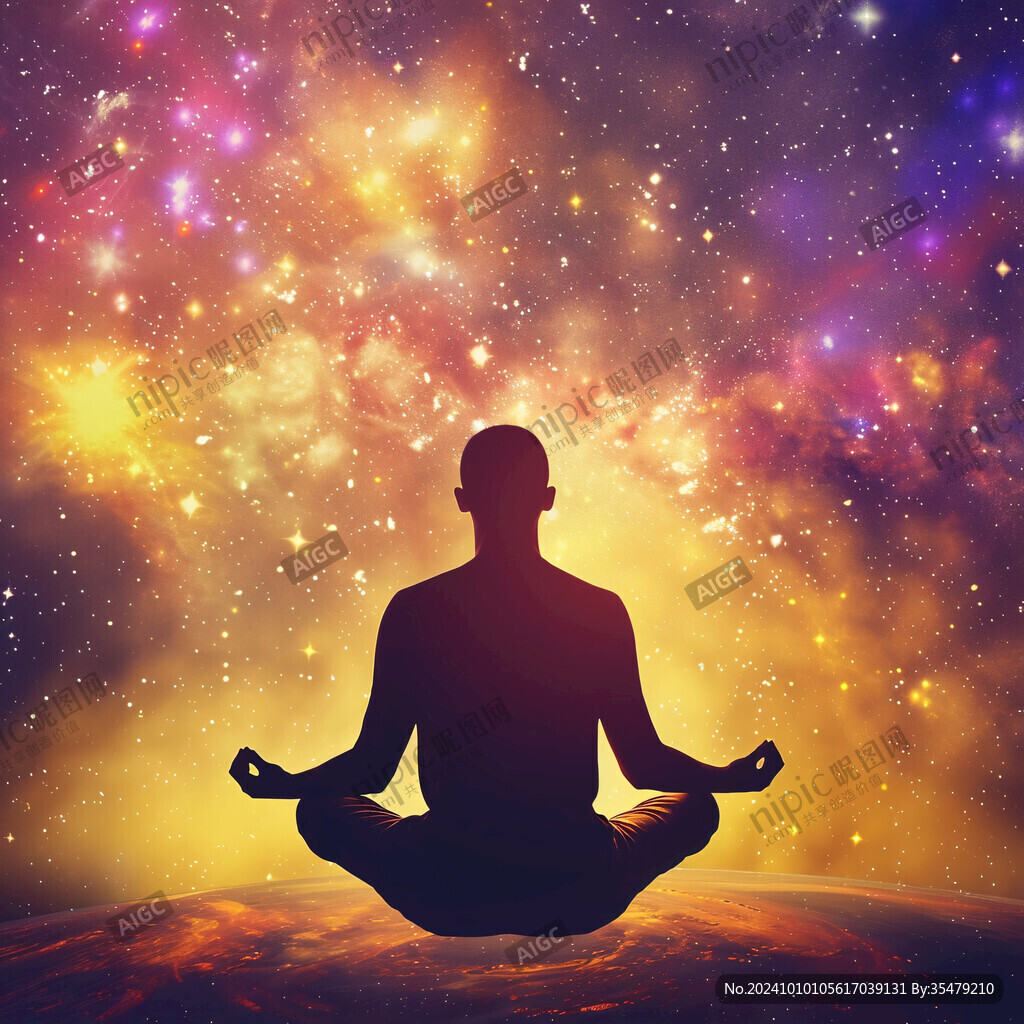 瑜伽粒子星空海报