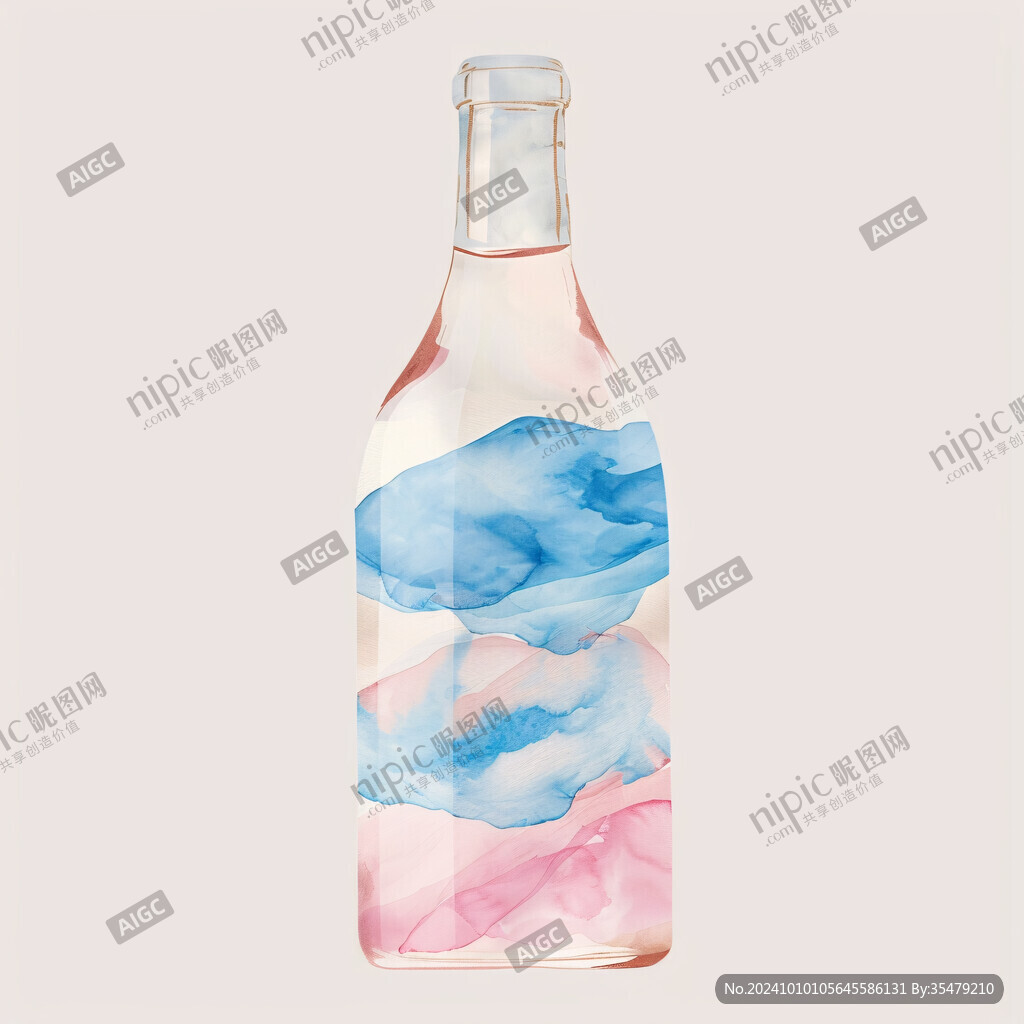 浅蓝色渐变酒瓶