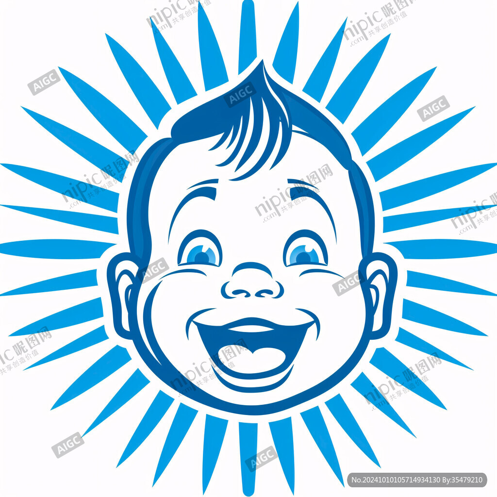 男孩笑脸logo