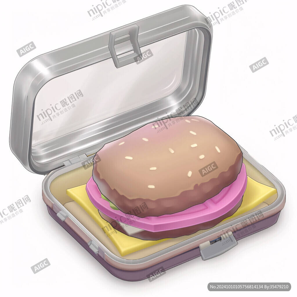 手绘汉堡包插画