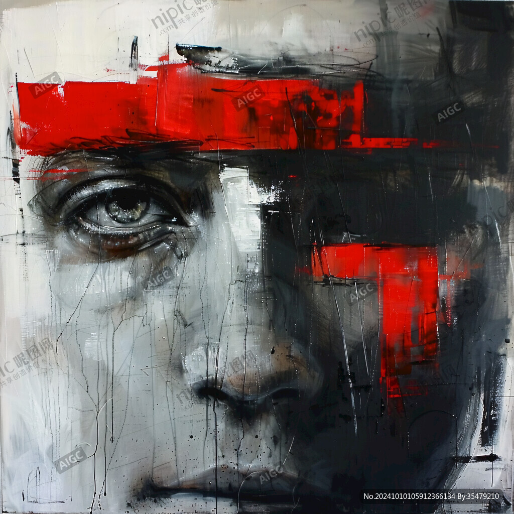 人脸色块拼接装饰画