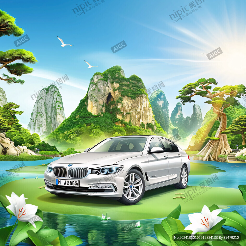 汽车风景画