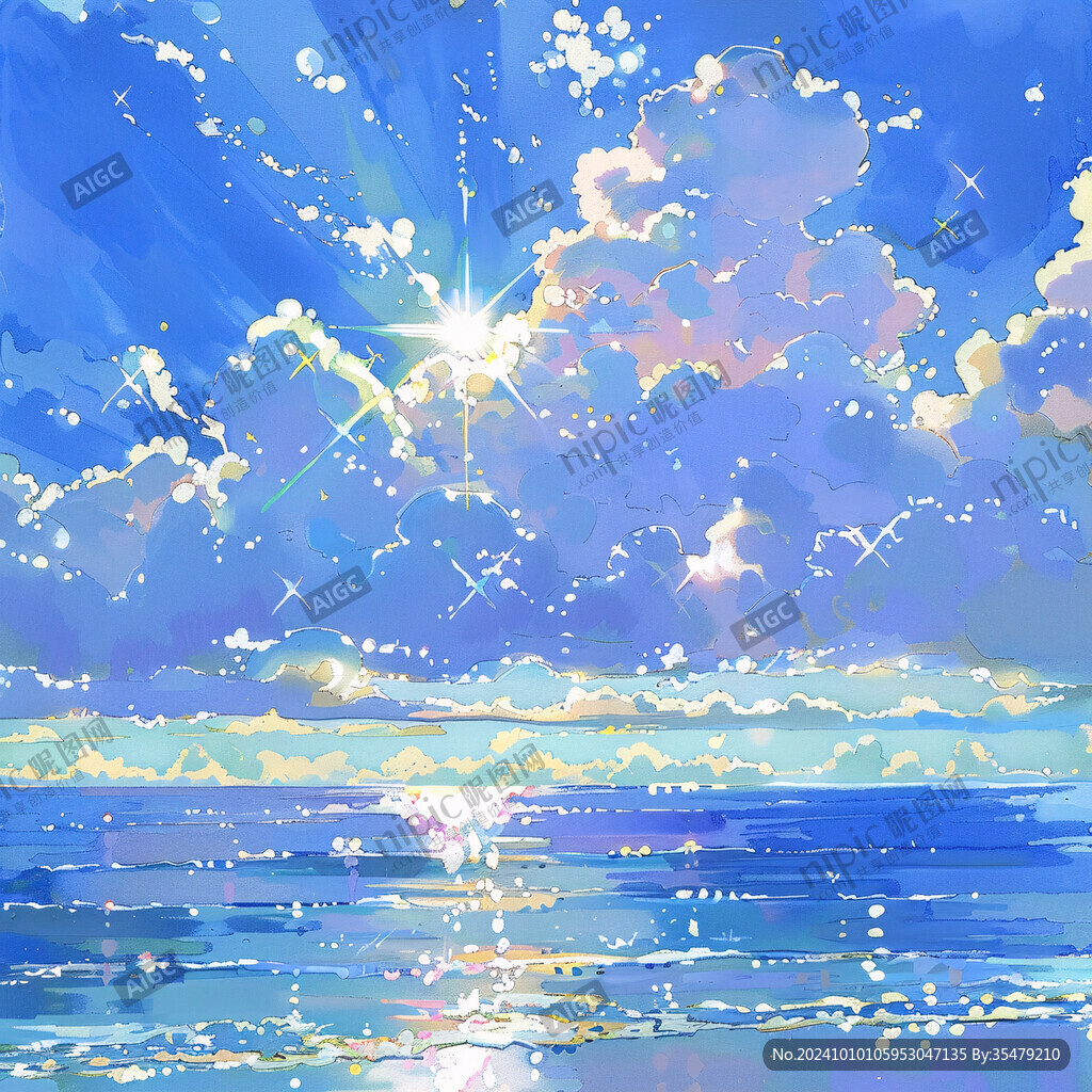 海边天空插画