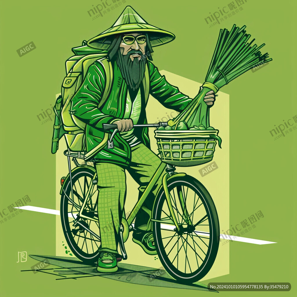 欧美卖菜人物手绘