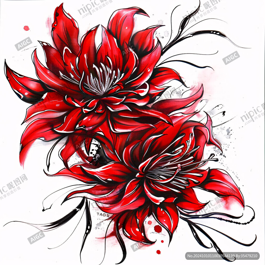 手绘彼岸花