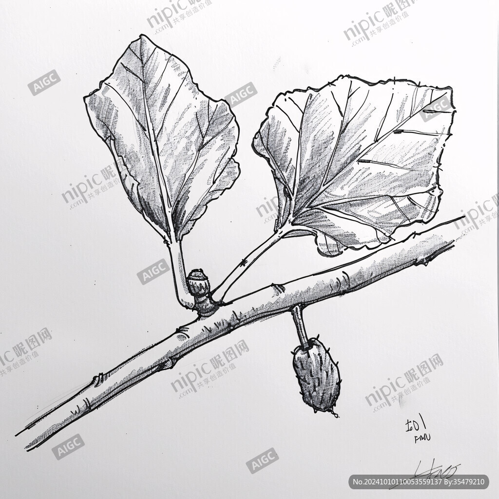 手绘牛蒡子