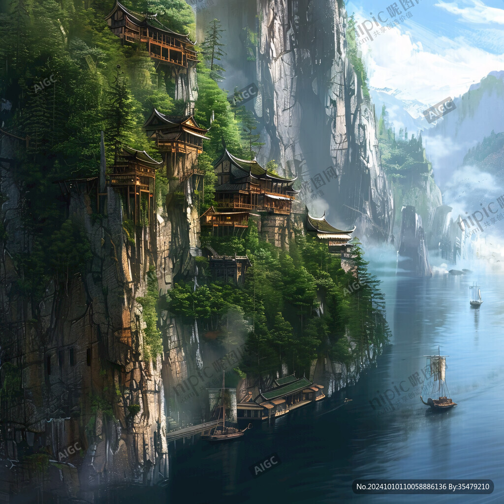 宫殿楼阁仙境仙人大殿