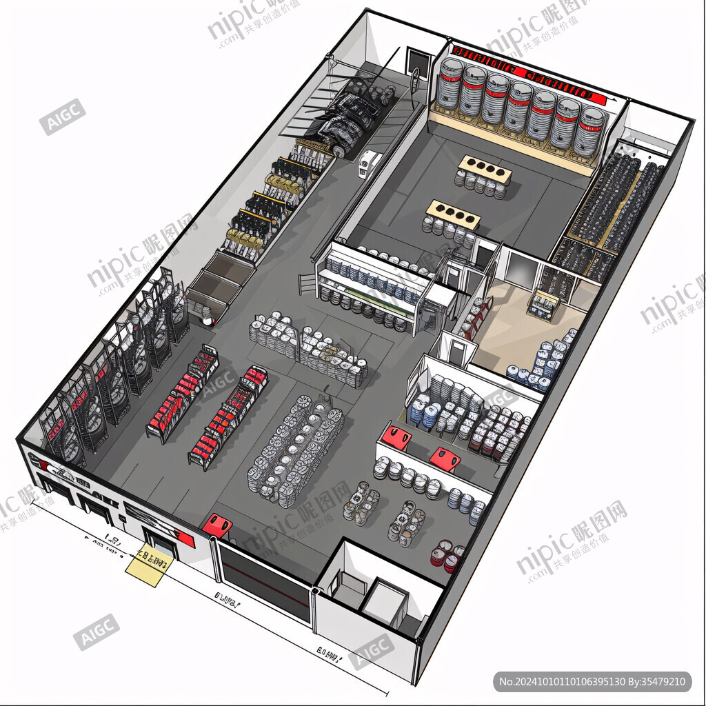 超市3d效果图