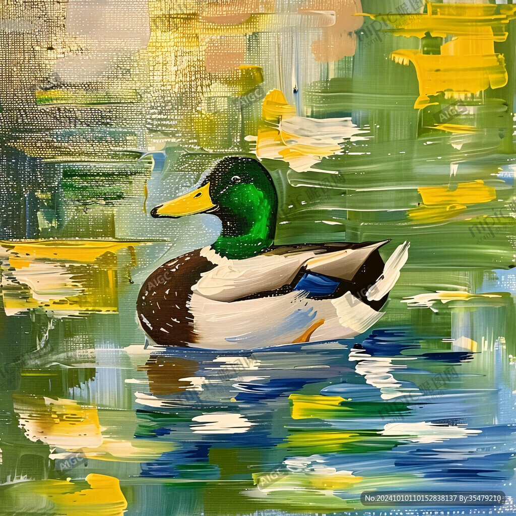 油画小鸭