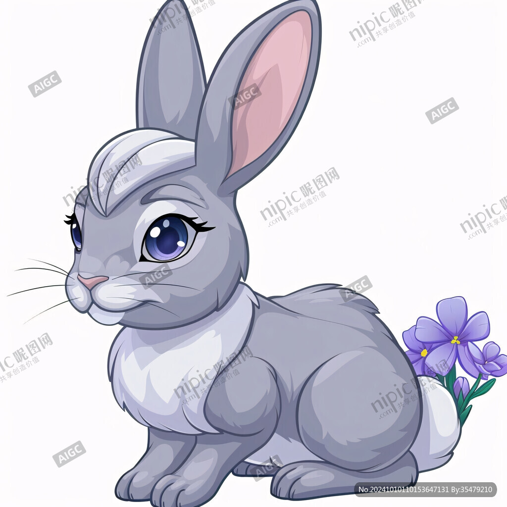卡通小灰兔