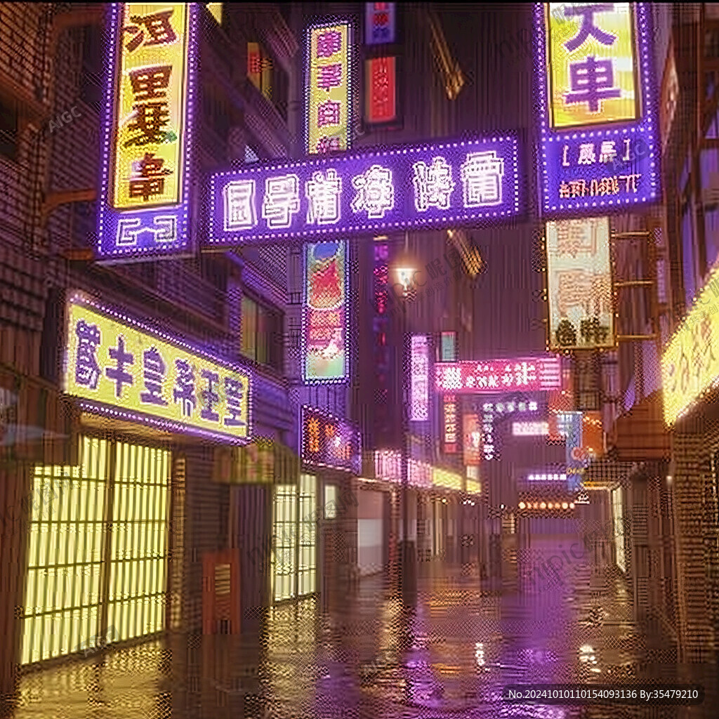 场景赛博插画
