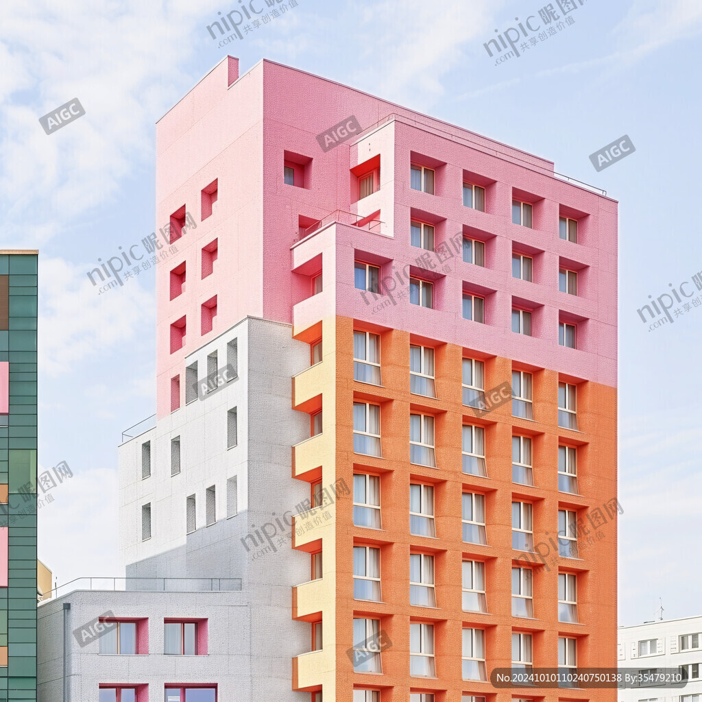 彩色色块建筑