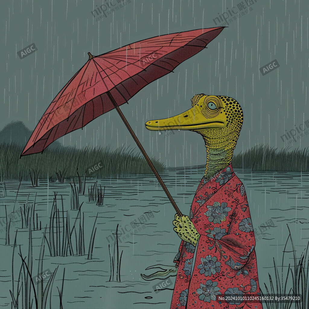 扬子鳄插画