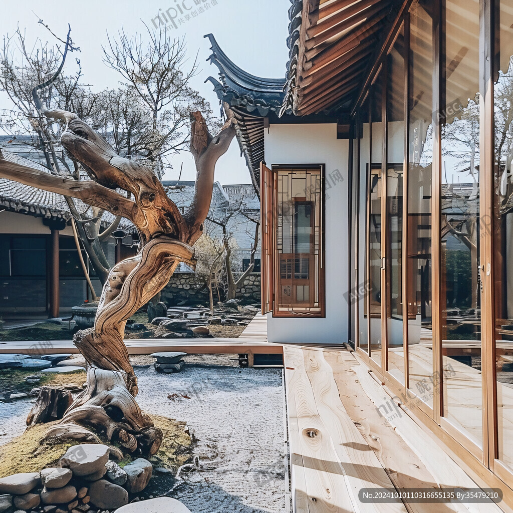 中式砖木庭院