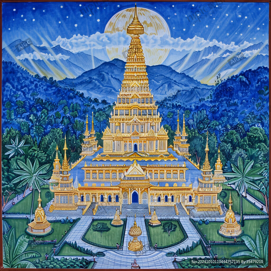 老挝建筑装饰画