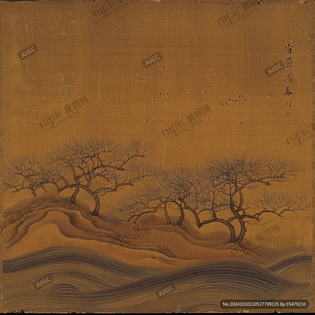 金箔风景画