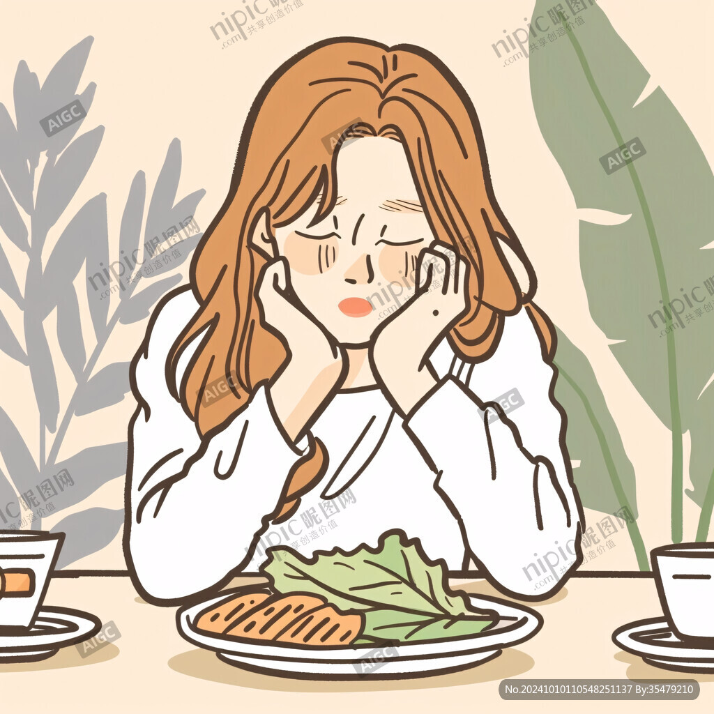 食品女孩插画