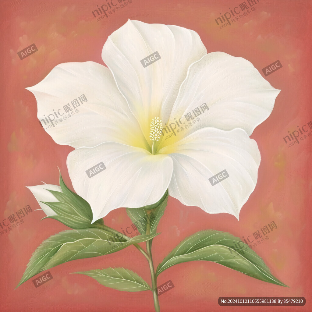 手绘栀子花装饰画