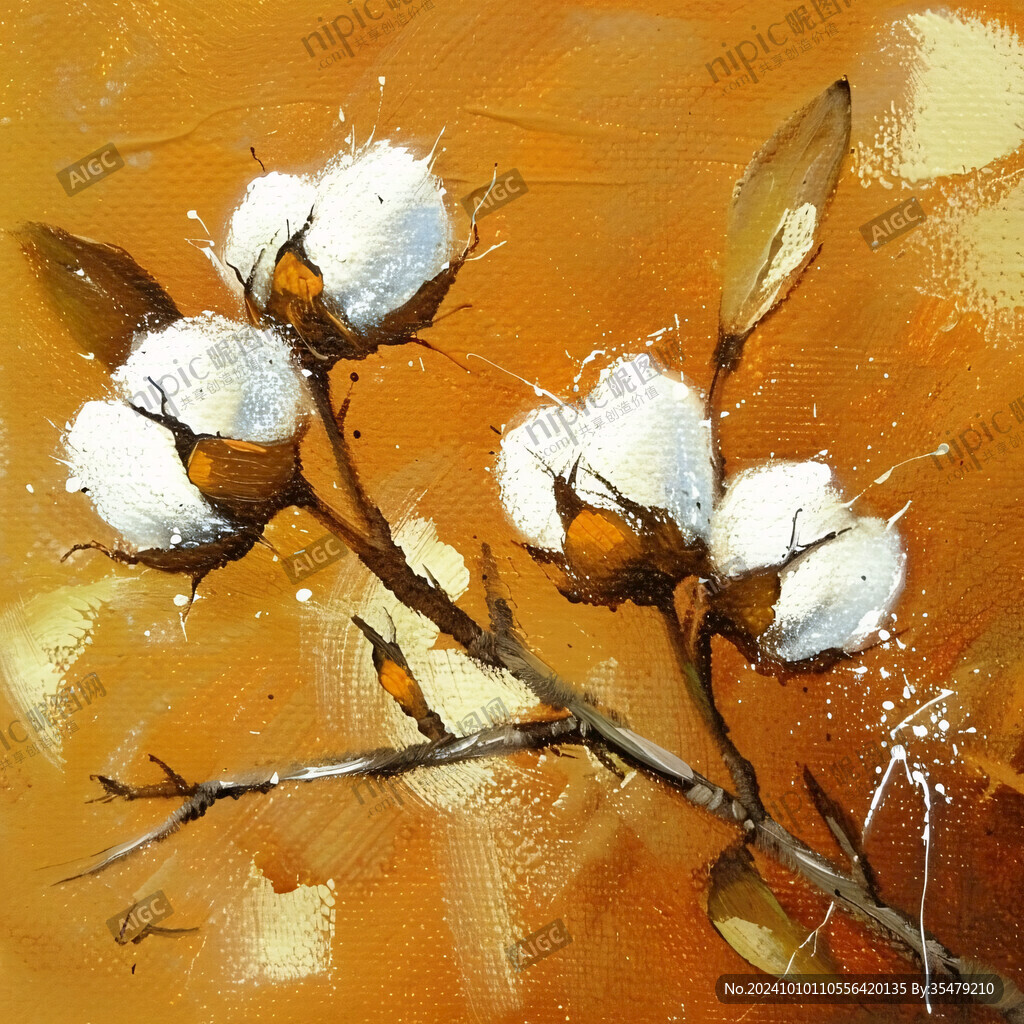 棉花油画