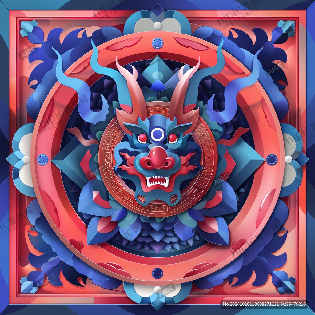 民族插画辰龙