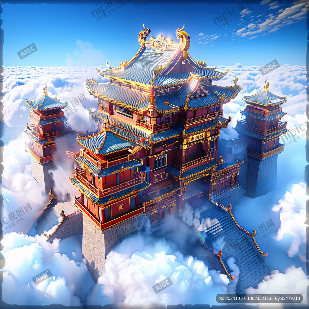 宫殿楼阁仙境仙人大殿