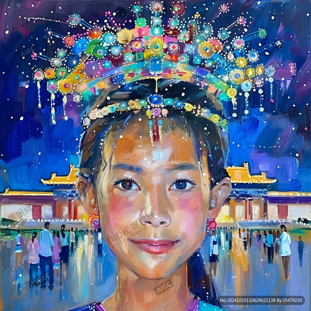 蒙古女孩插画