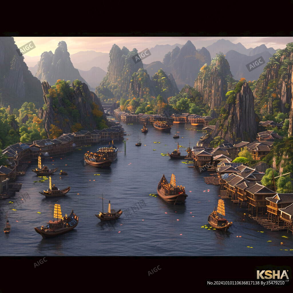 古代航海贸易场景
