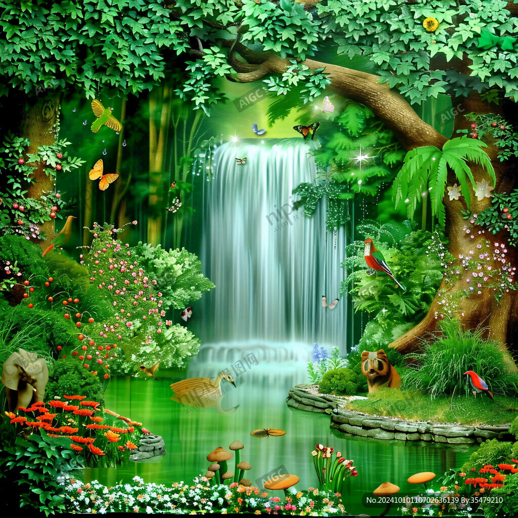 梦幻森林立体画
