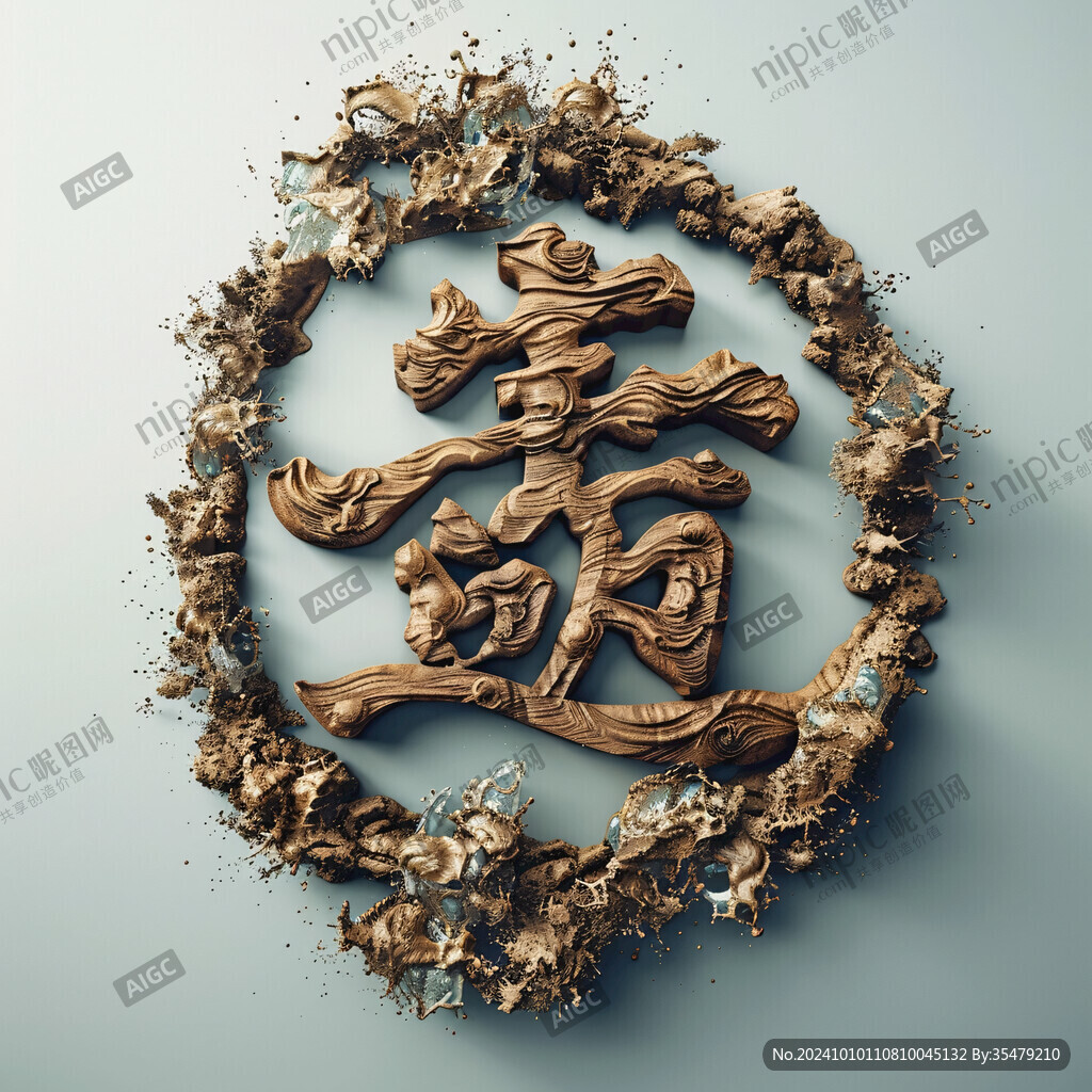 龙年立体福字
