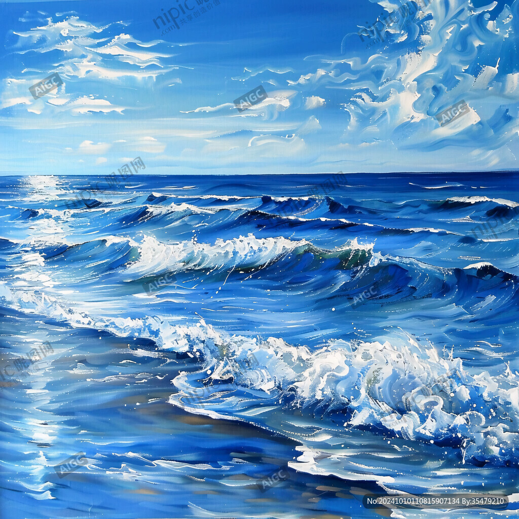 海浪美术绘画