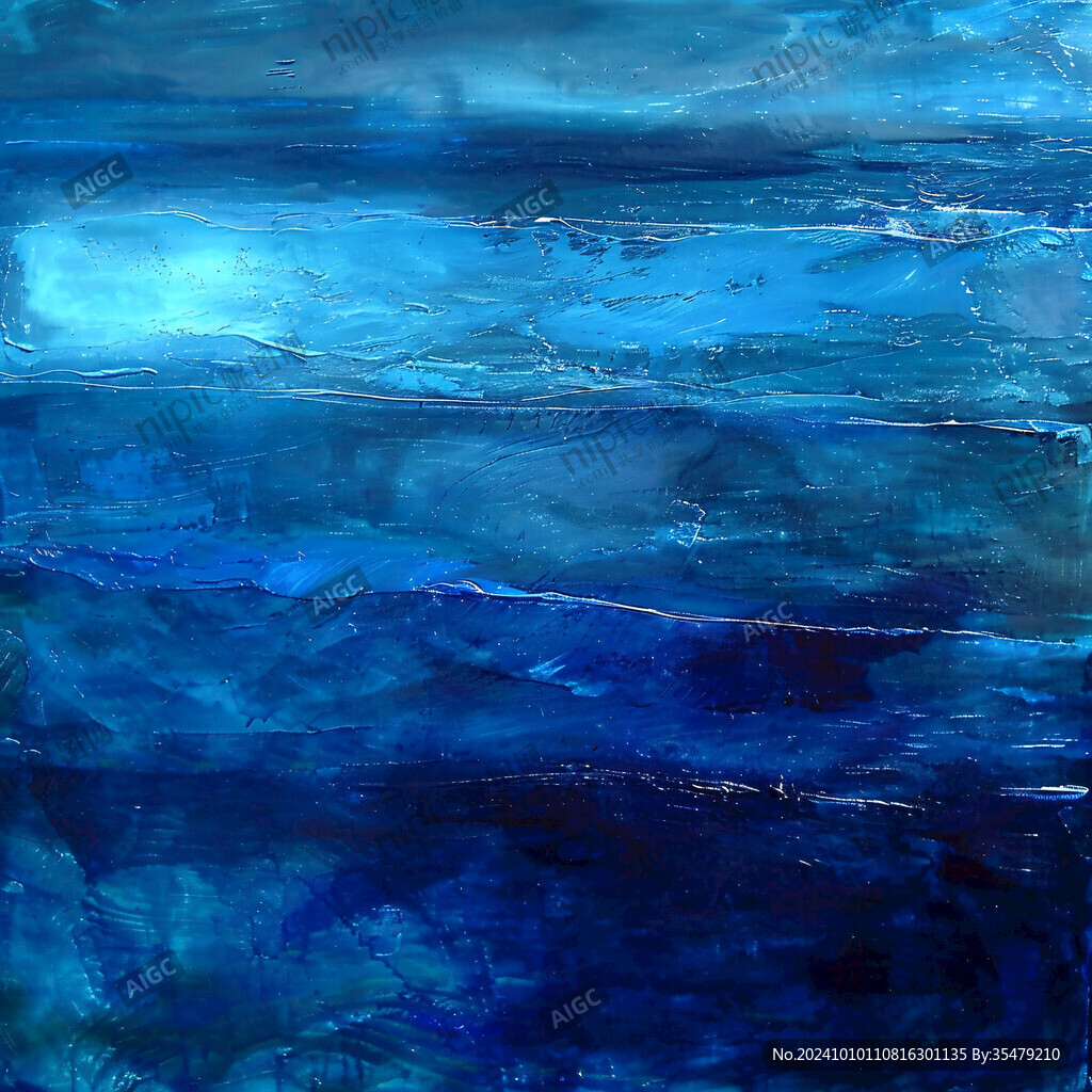 海蓝色油画