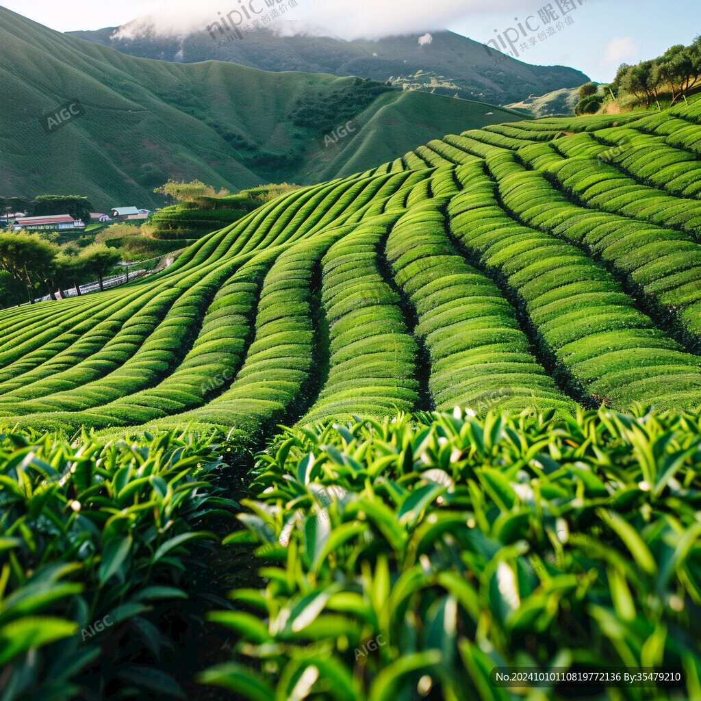超广角茶田图