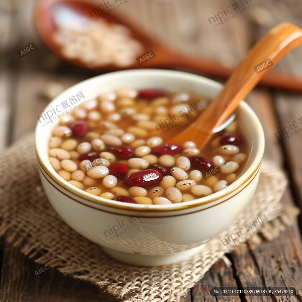 红豆薏米粥素材
