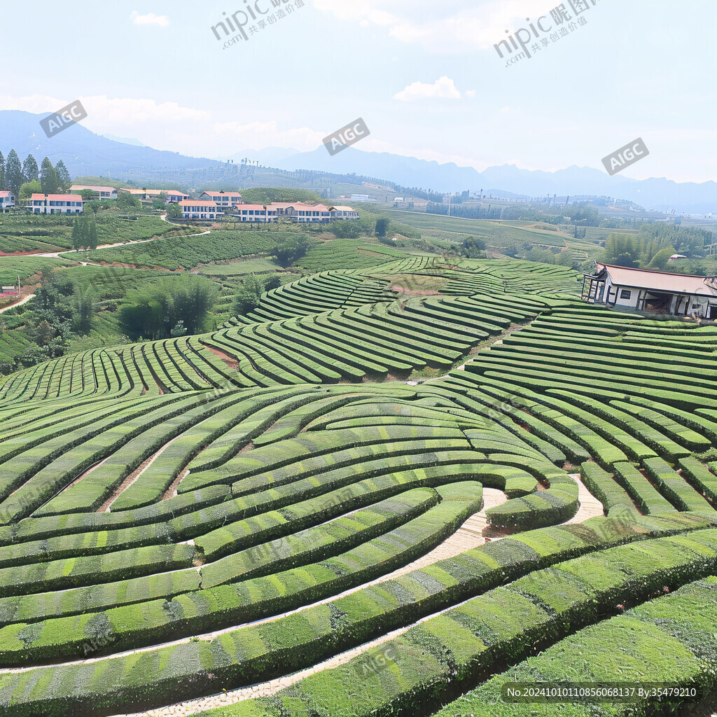 超广角茶田图