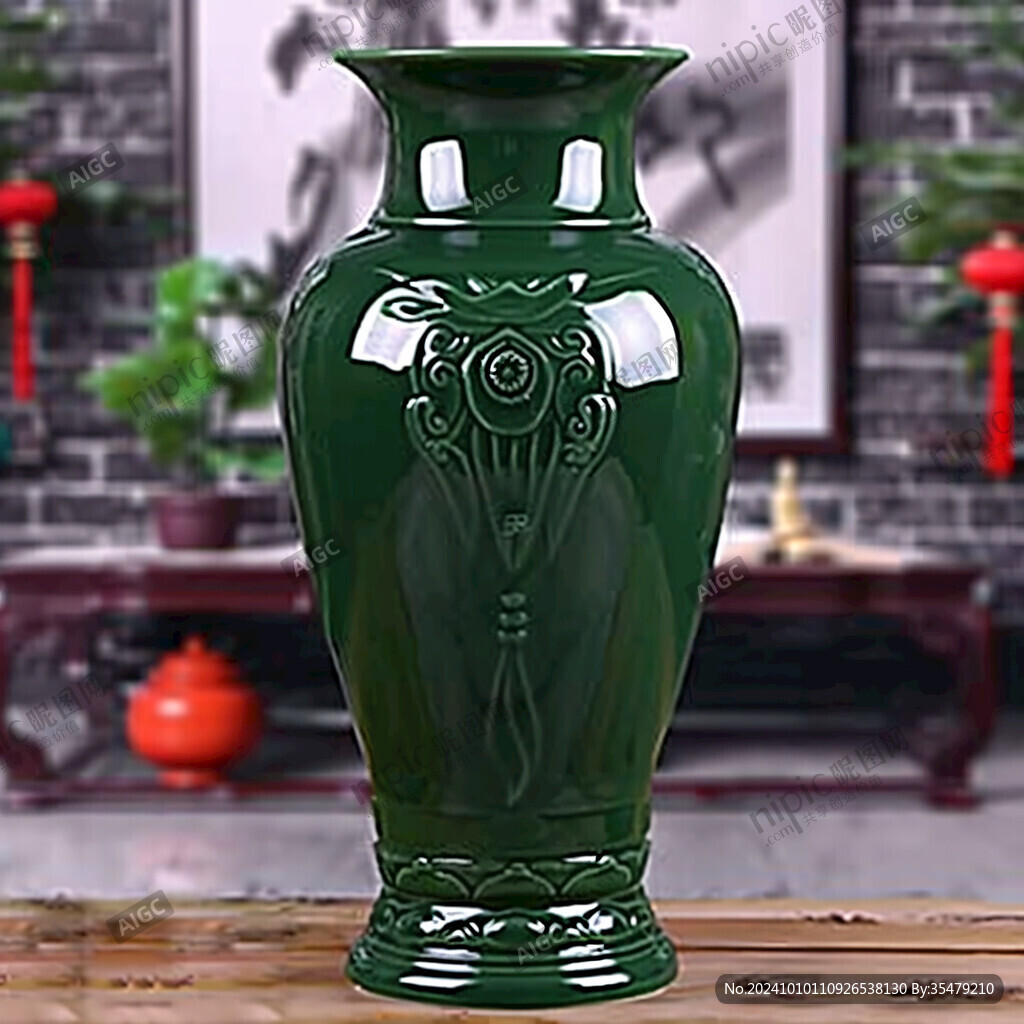 绿色玉花瓶