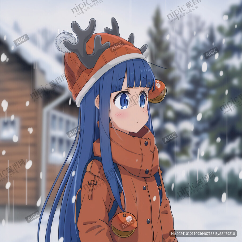 接雪花的女孩