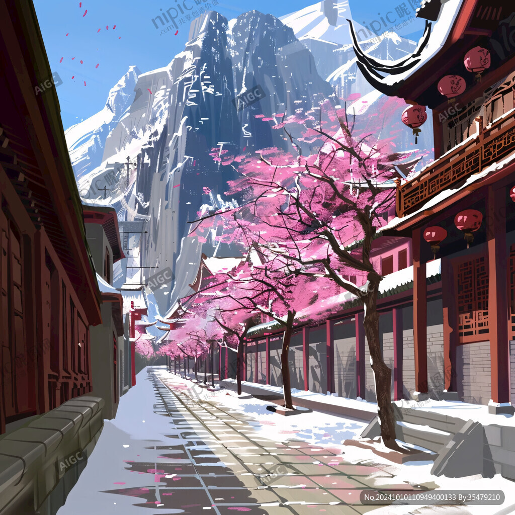 中国风街道插画
