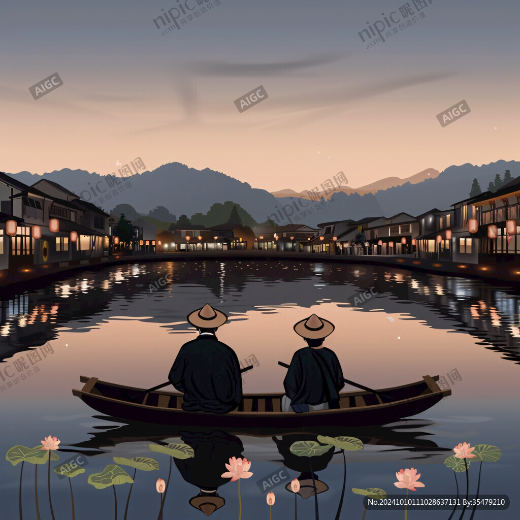 两只乌篷船