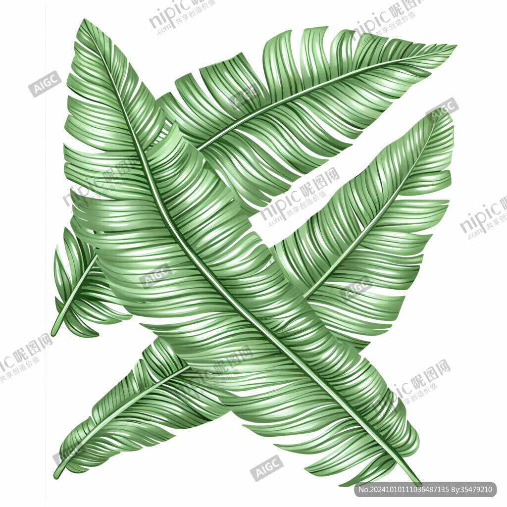 手绘芭蕉叶