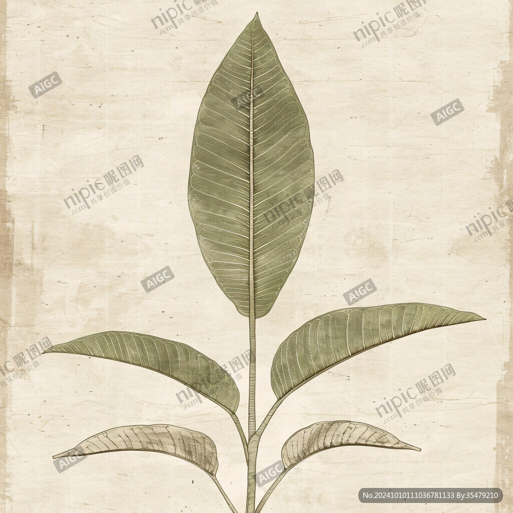 创意手绘树叶标本