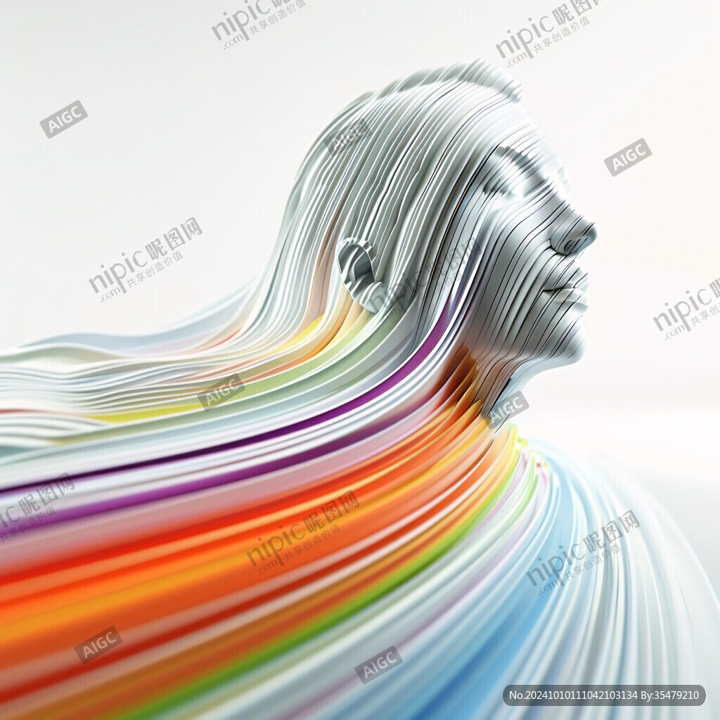 动感彩色线条雕塑