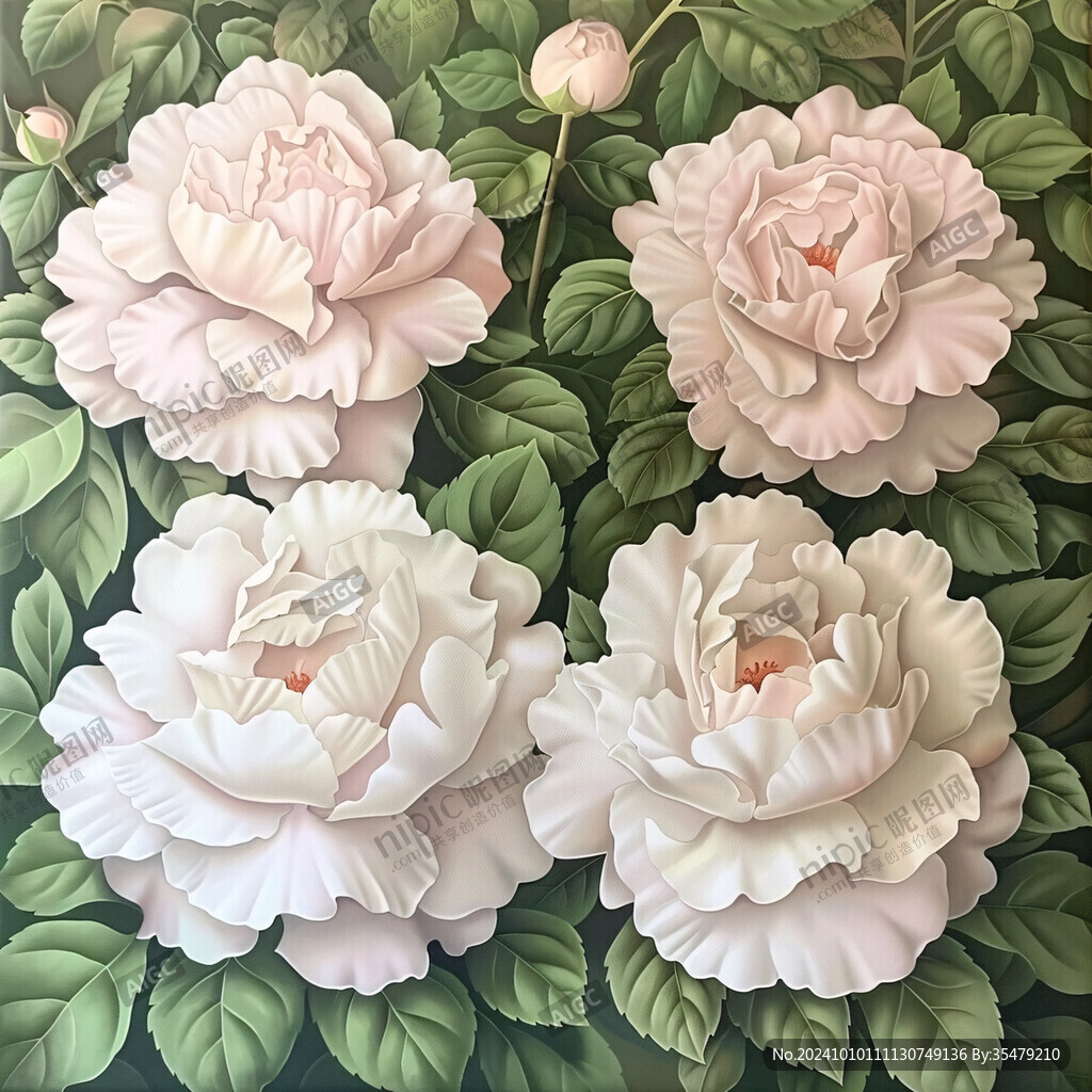 3d立体花卉牡丹