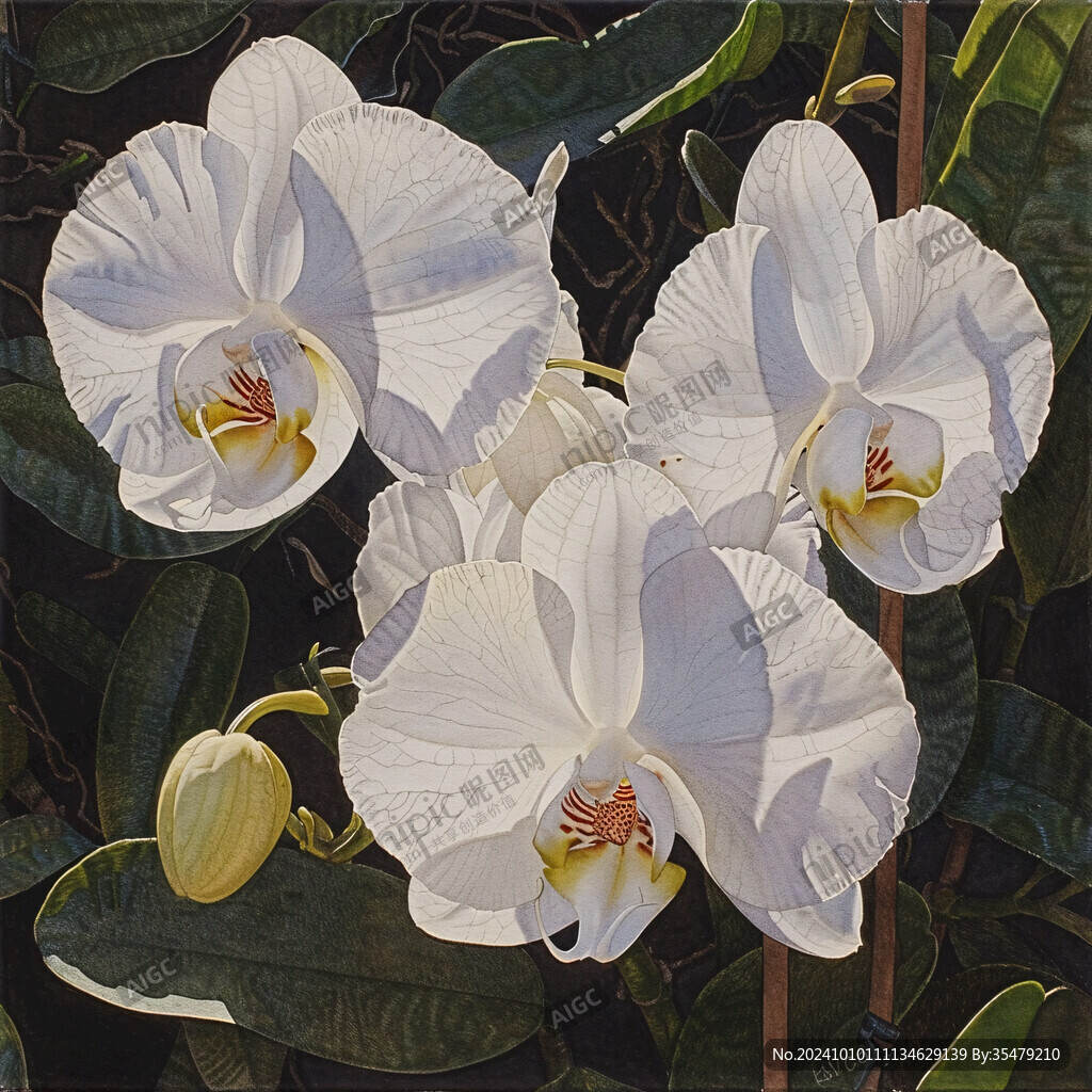 白兰花绘画