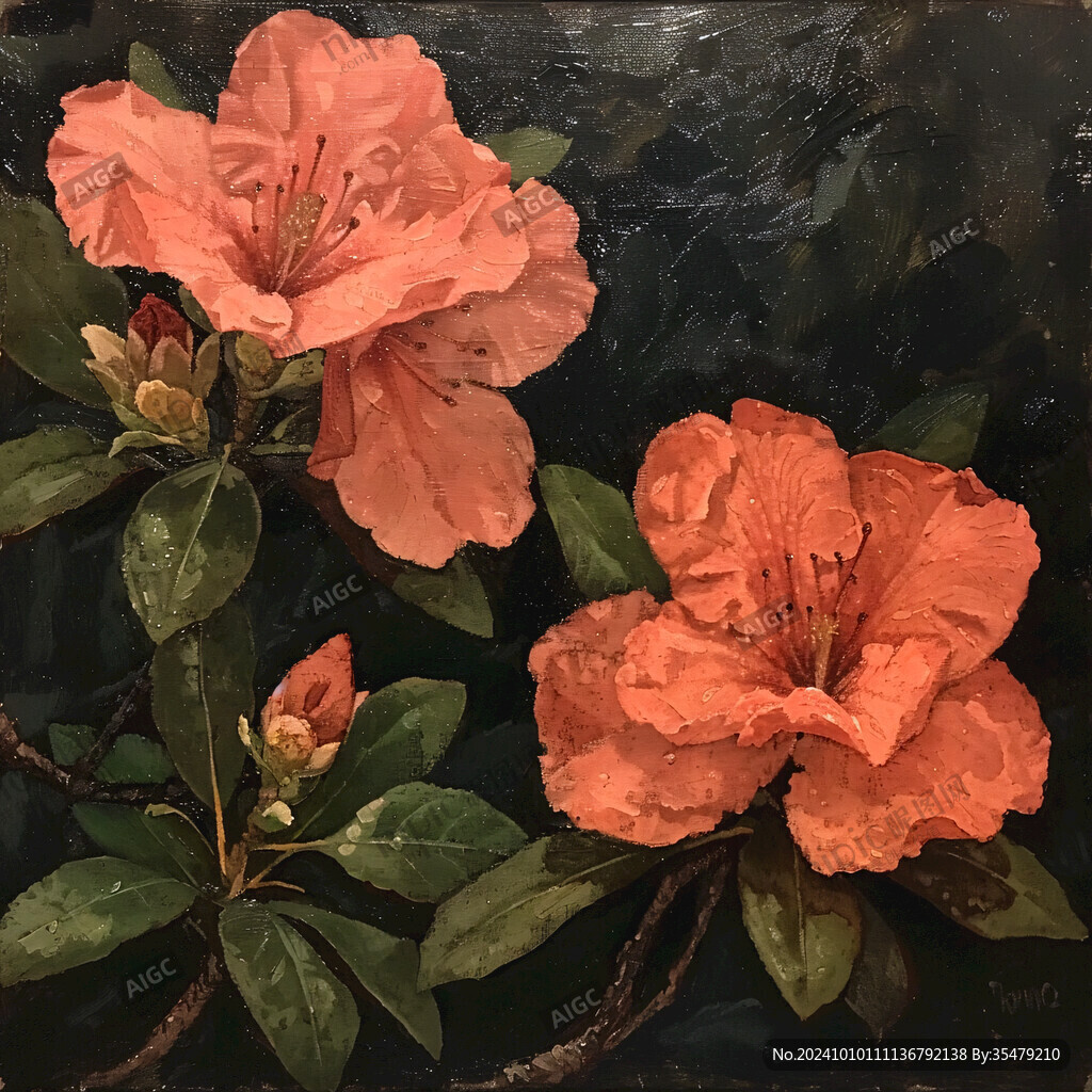 鼠绘杜鹃花