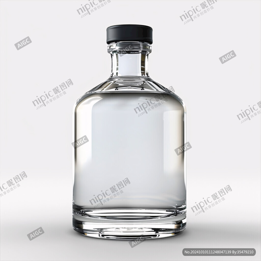 白酒玻璃瓶效果图模型