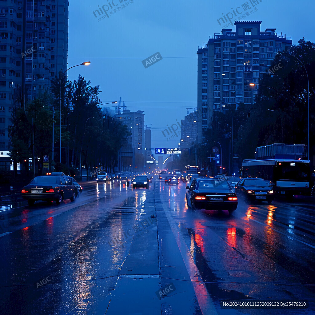 雨后城市街景