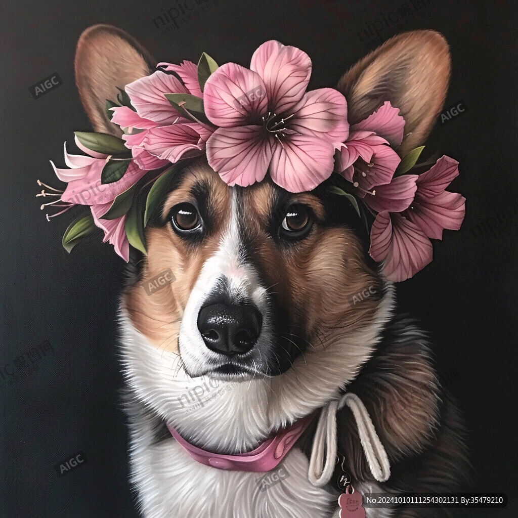 漂亮的狗狗油画