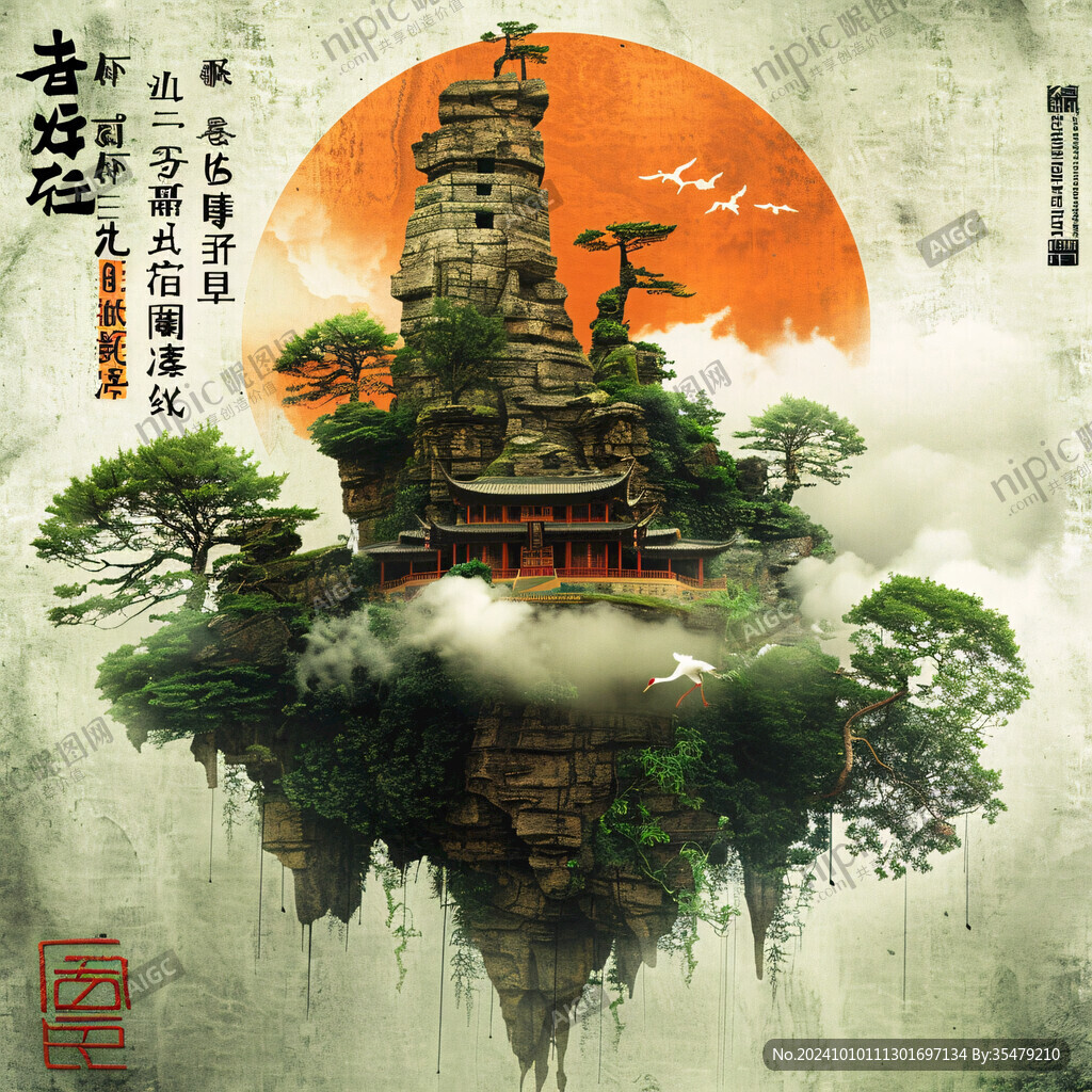 黄鹤楼插画海报